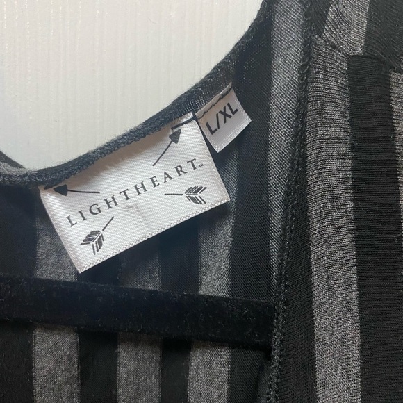 Lightheart L/XL Women Open Front Bell Sleeve Black/gray Cardigan - Picture 9 of 9